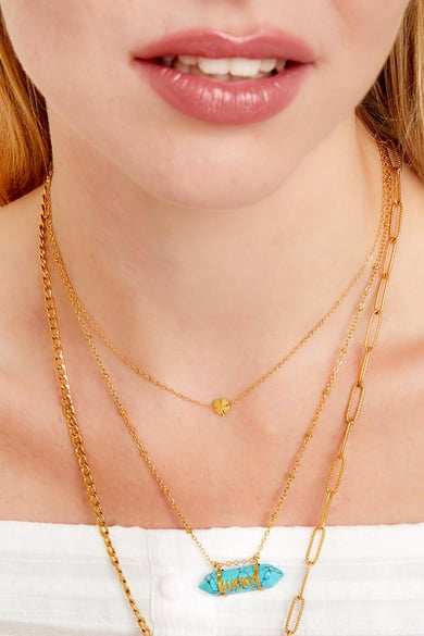 Natuursteen ketting Lucky Turquoise Stainless Steel h5 Afbeelding3